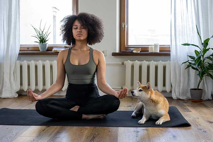 working out with furry friends