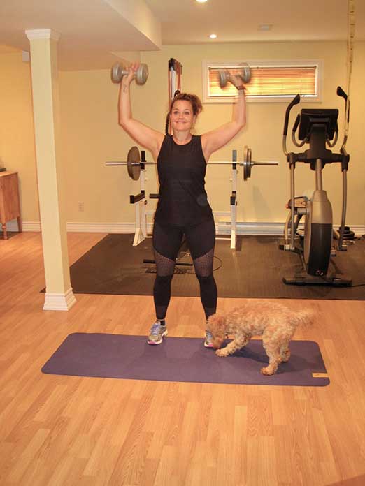 working out with furry friends